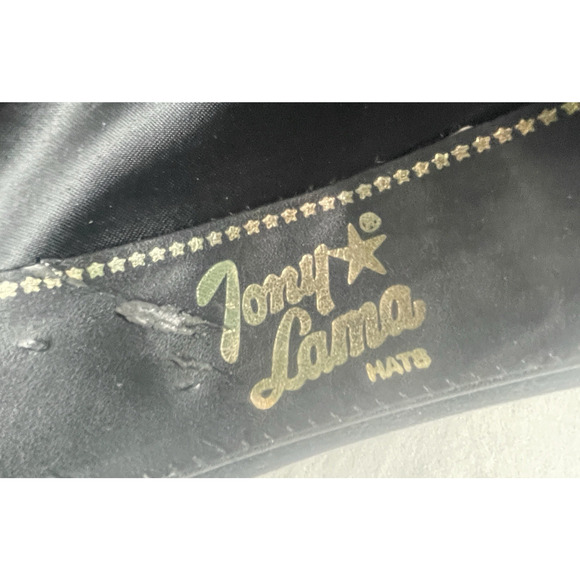 Tony Lama Yuma Leather Cowhide Wool Black/Brown Cowboy Hat Size 6 7/8 (55.5 cm) - Picture 8 of 15
